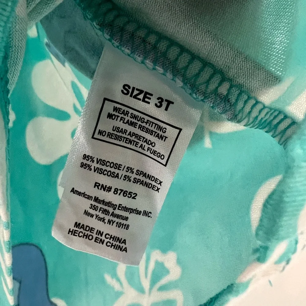 Disney Stitch Kids Pajama Set - TealStitch Pattern‎